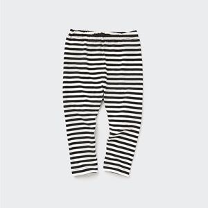 Uniqlo Kids Black and White Striped Leggings